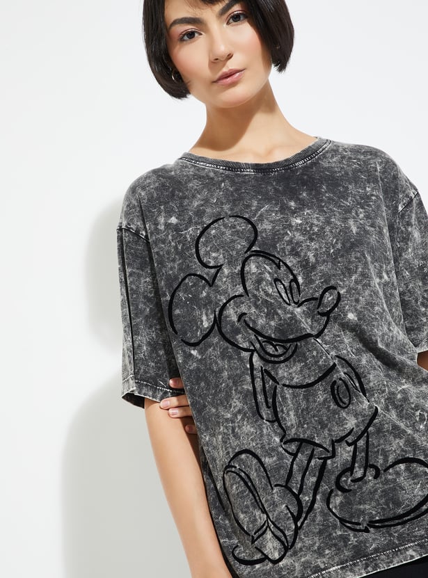 URB_N Mickey Acid Washed Oversized T-shirt