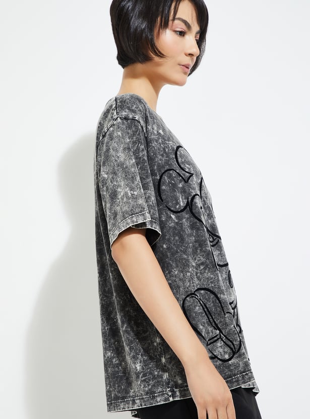 URB_N Mickey Acid Washed Oversized T-shirt