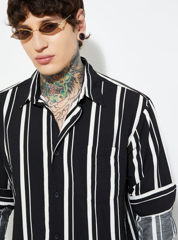 URB_N Men Striped Regular Fit Shirt