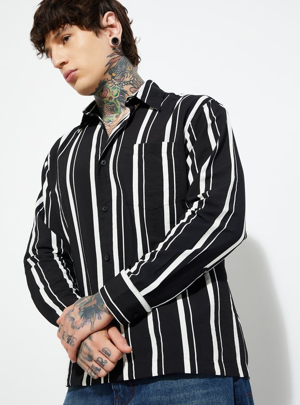 URB_N Men Striped Regular Fit Shirt