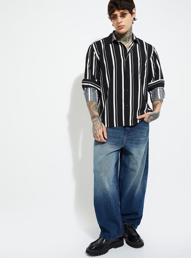 URB_N Men Striped Regular Fit Shirt