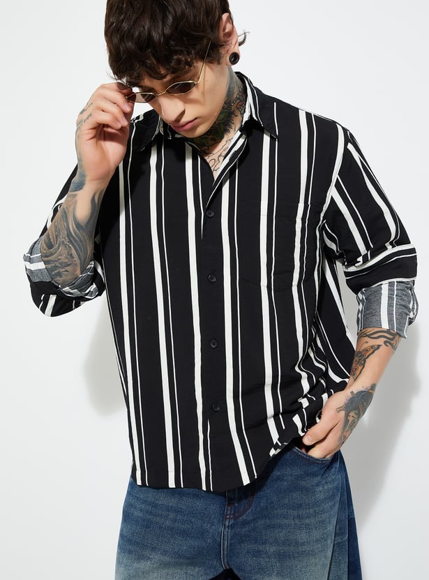 URB_N Men Striped Regular Fit Shirt