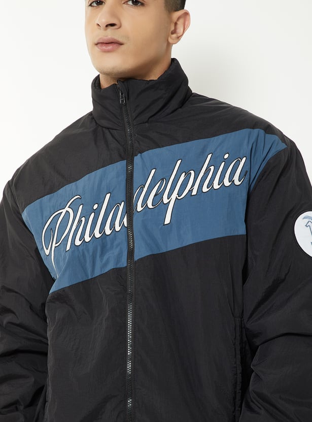 Men Colourblock Bomber Jacket