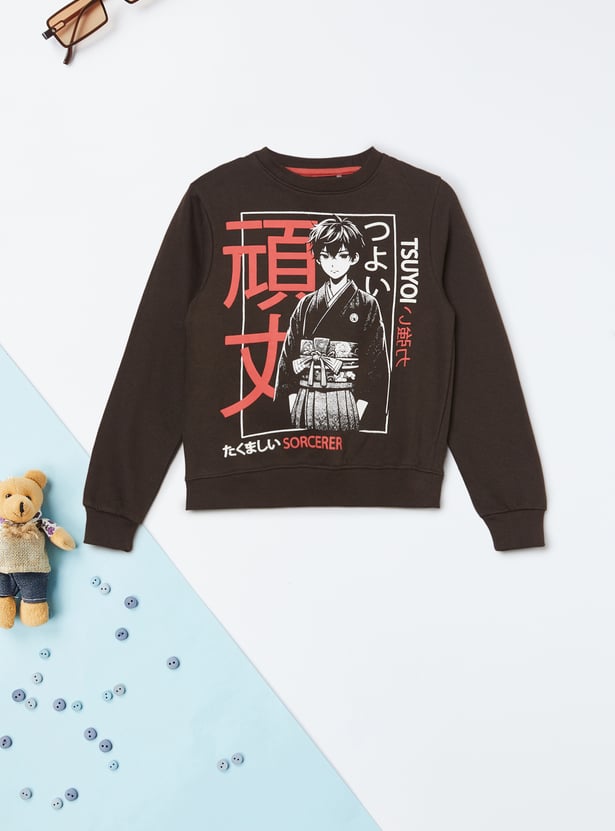 Boys Anime Print Sweatshirt