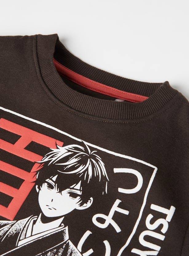 Boys Anime Print Sweatshirt