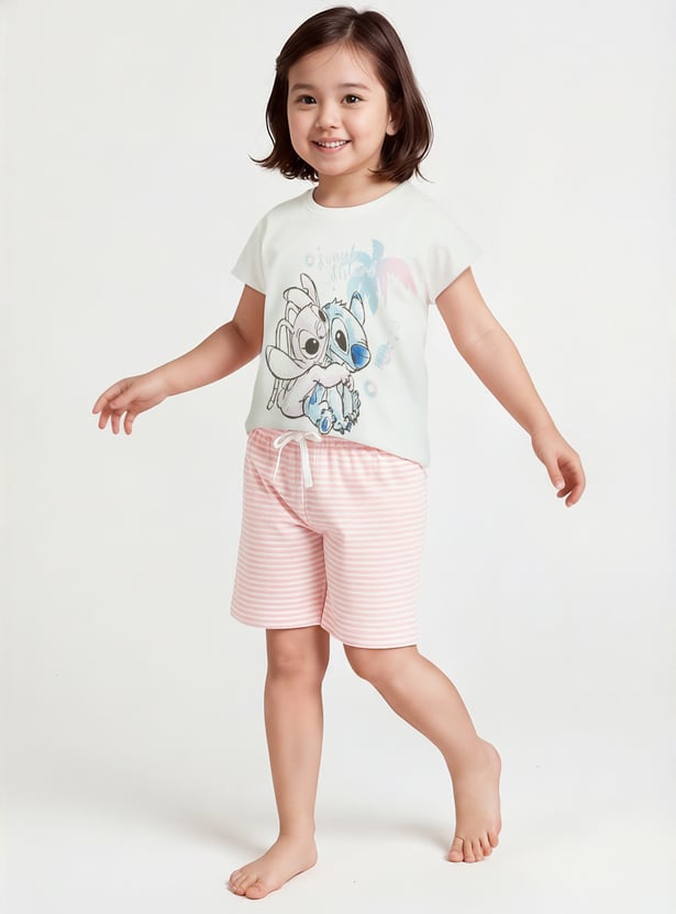 Girls Lilo & Stitch Printed Sleepwear Set
