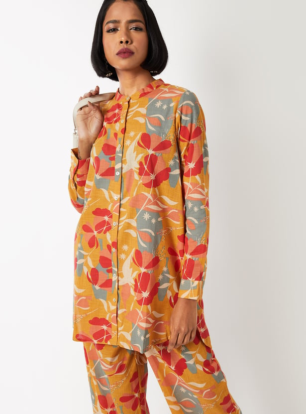 Women Floral Printed Round Neck Rayon Co-ords Set