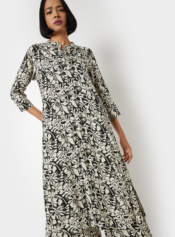 Women Floral Print Straight Kurta Set