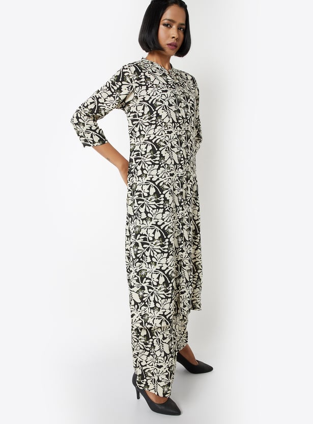 Women Floral Print Straight Kurta Set