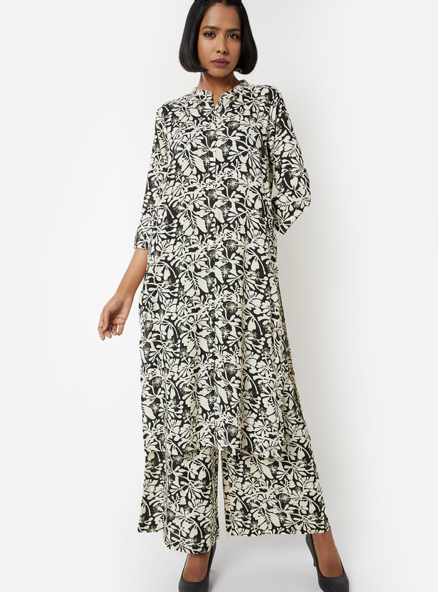 Women Floral Print Straight Kurta Set