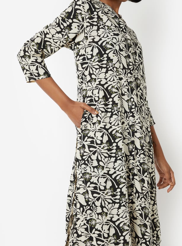 Women Floral Print Straight Kurta Set