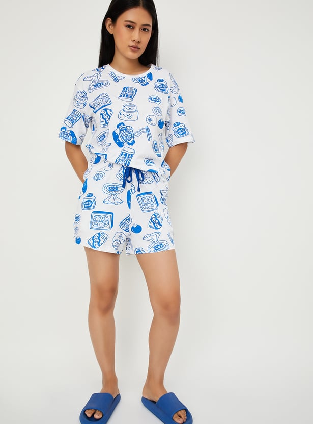 Women Printed Shorts Set