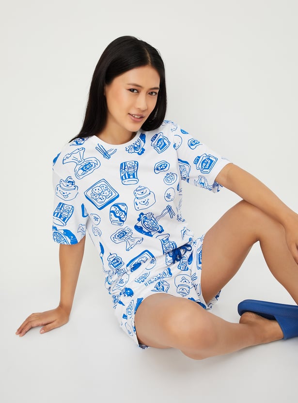 Women Printed Shorts Set