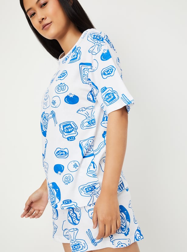Women Printed Shorts Set