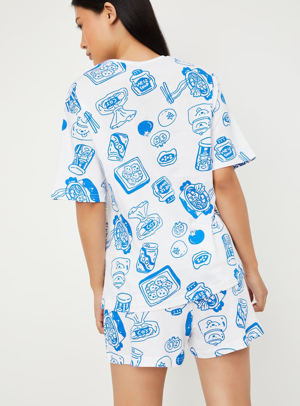 Women Printed Shorts Set