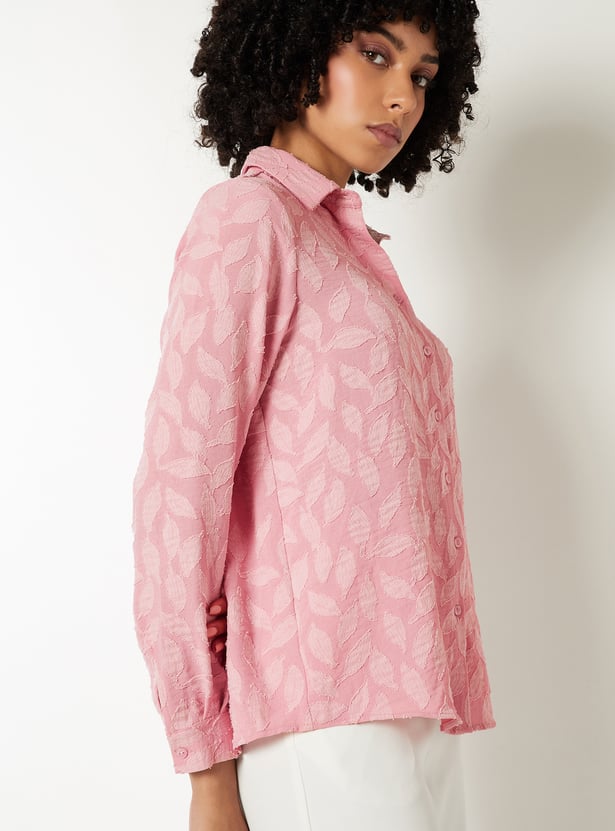 Women Textured Regular Fit Shirt