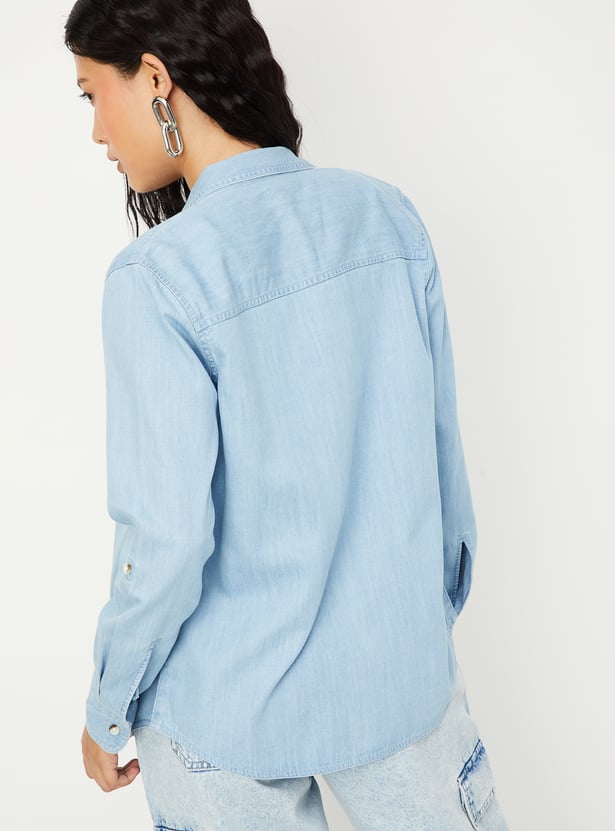 Women Washed Denim Shirt