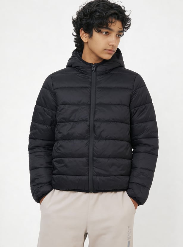 Boys Quilted Hooded Jacket