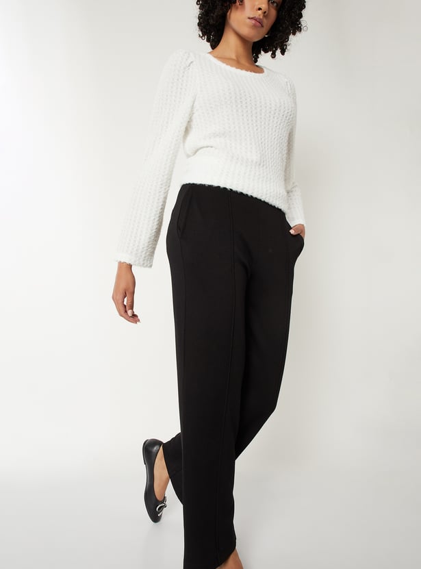 Women Textured Trousers