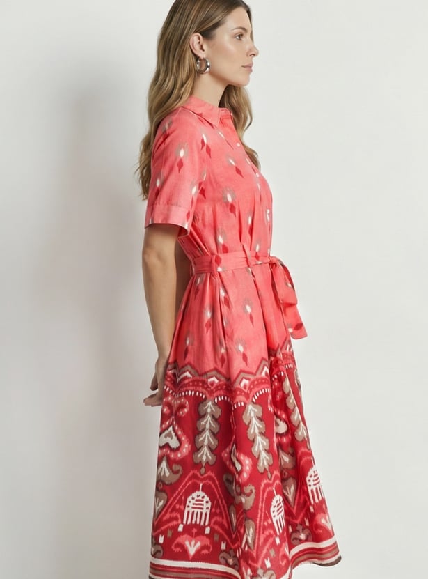Women Printed Shirt Dress