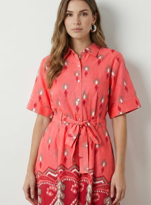 Women Printed Shirt Dress