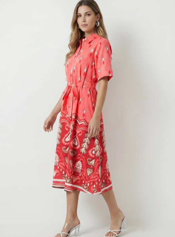 Women Printed Shirt Dress