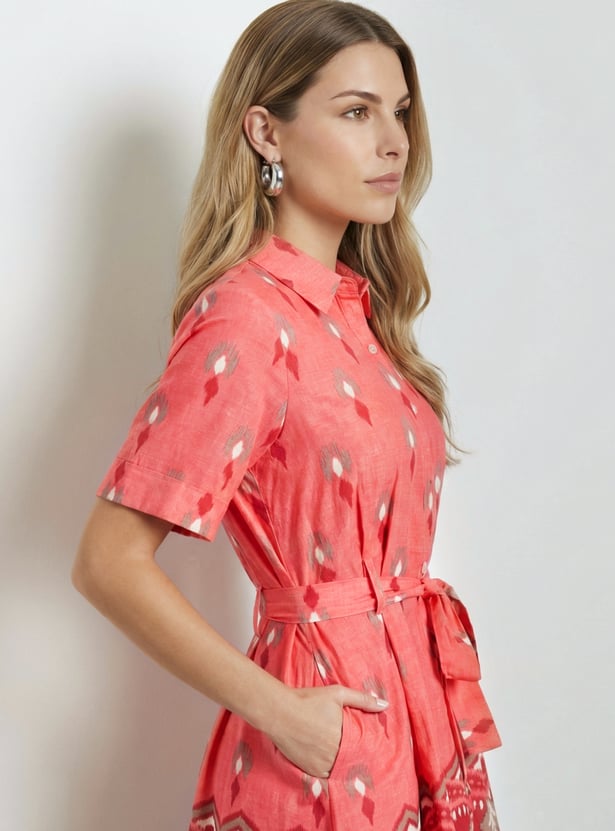 Women Printed Shirt Dress