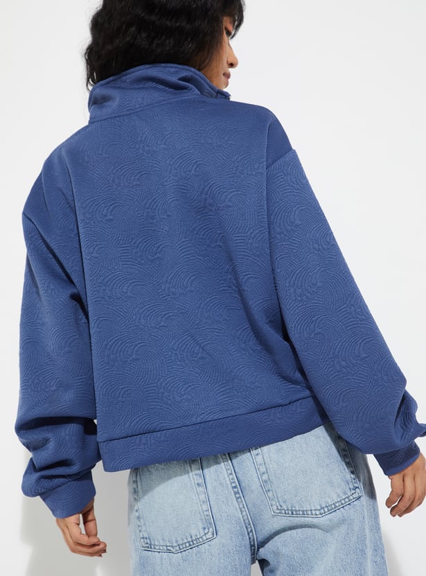 URB_N Women Patterned Boxy Fit Sweatshirt