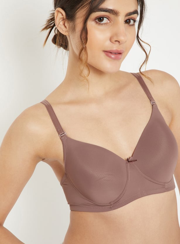 Women Solid Padded Non-Wired T-shirt Bra