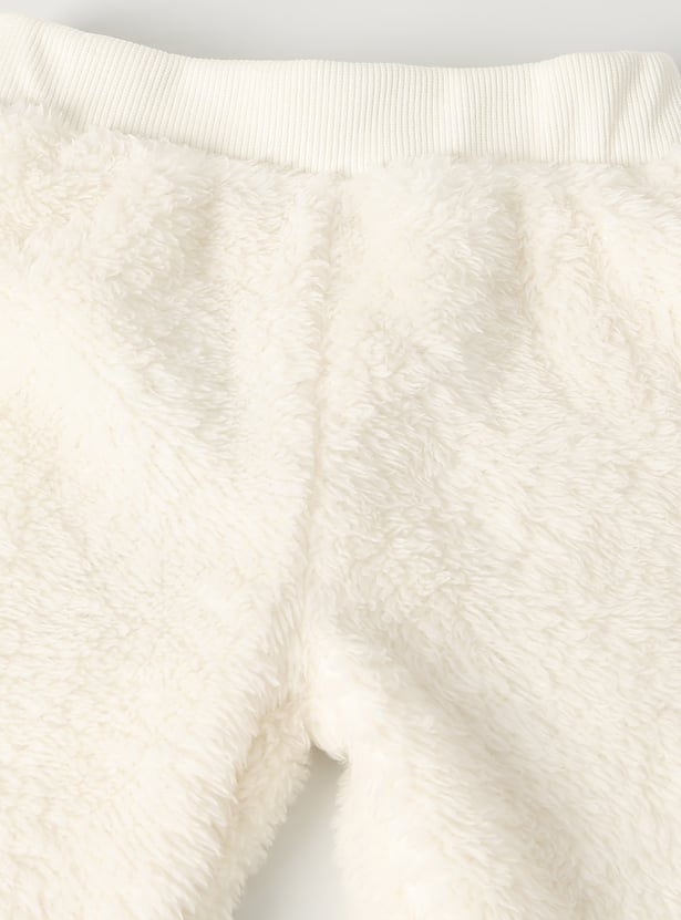 Boys Solid Fuzzy Joggers Set