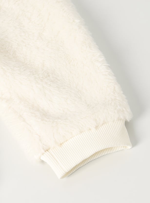 Boys Solid Fuzzy Joggers Set