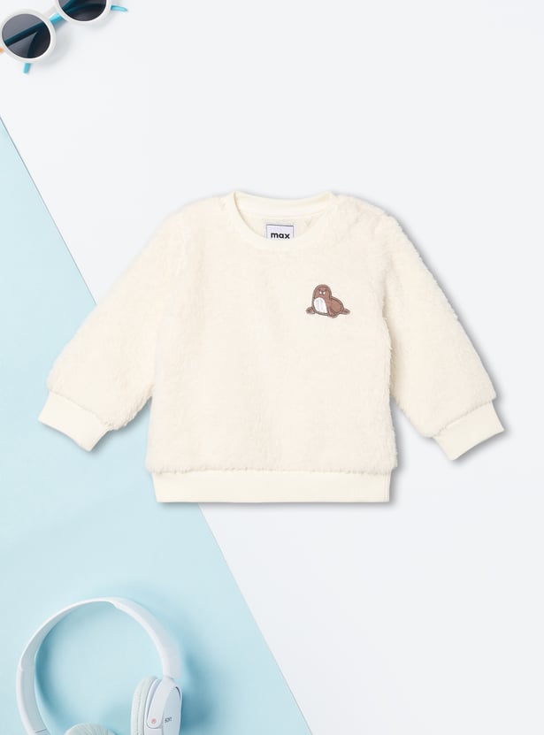 Boys Solid Fuzzy Joggers Set