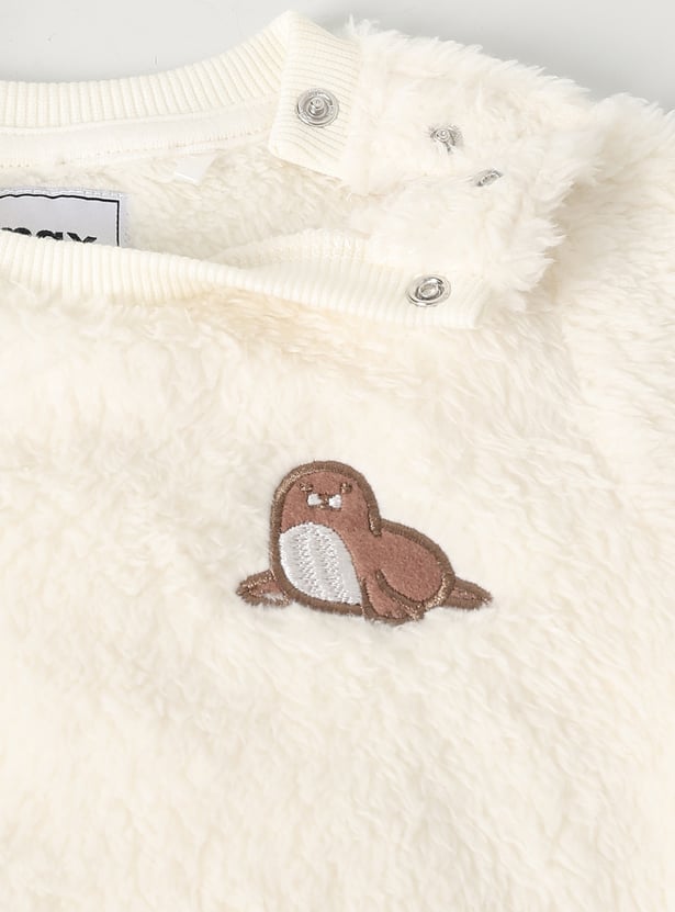 Boys Solid Fuzzy Joggers Set