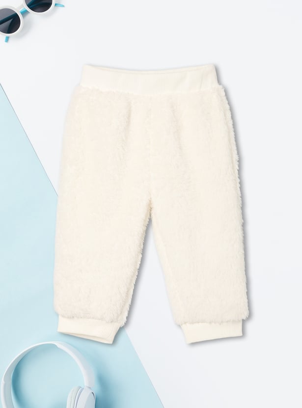Boys Solid Fuzzy Joggers Set