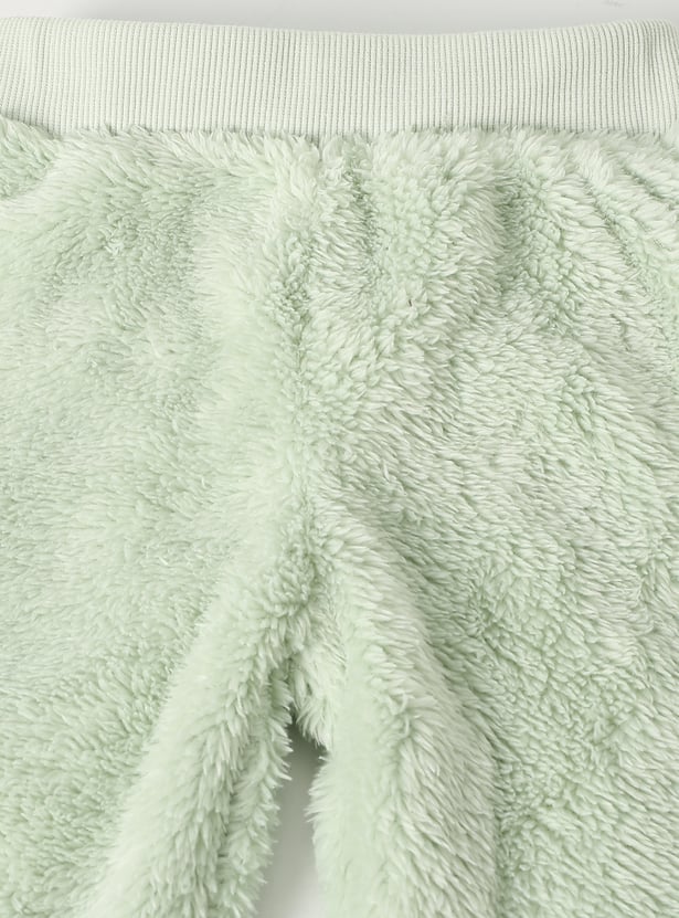 Boys Solid Fuzzy Joggers Set