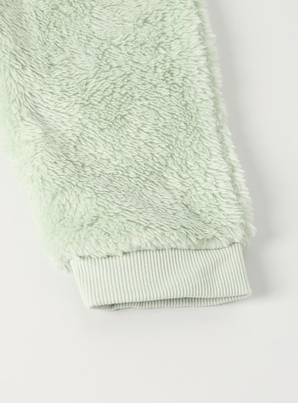 Boys Solid Fuzzy Joggers Set
