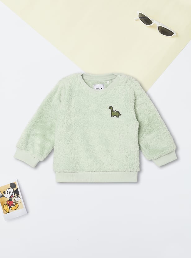 Boys Solid Fuzzy Joggers Set