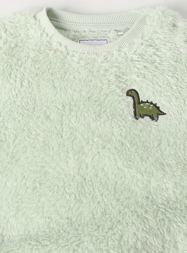 Boys Solid Fuzzy Joggers Set