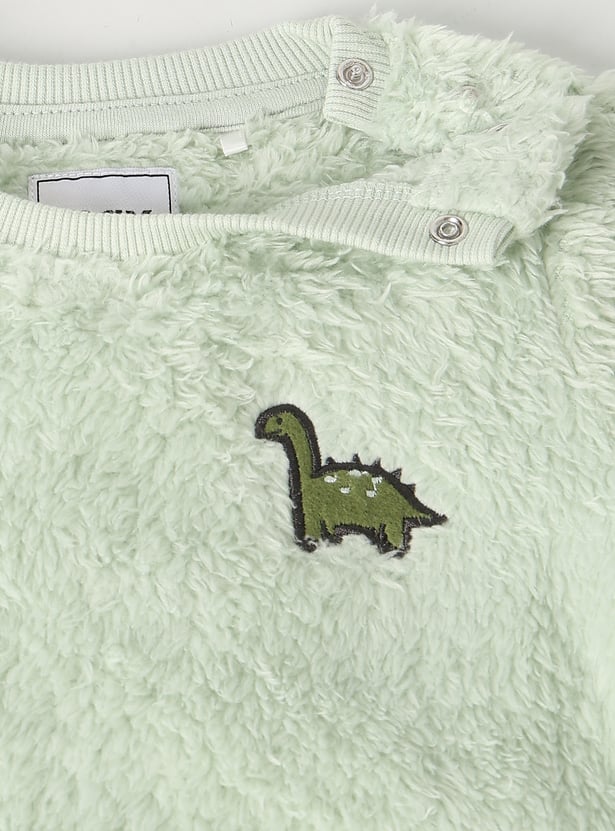 Boys Solid Fuzzy Joggers Set