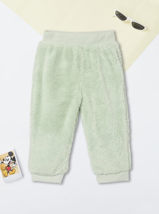 Boys Solid Fuzzy Joggers Set