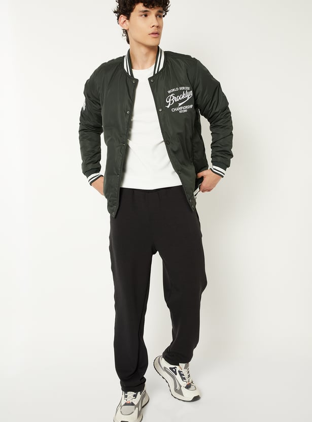 Men Embroidered Varsity Jacket