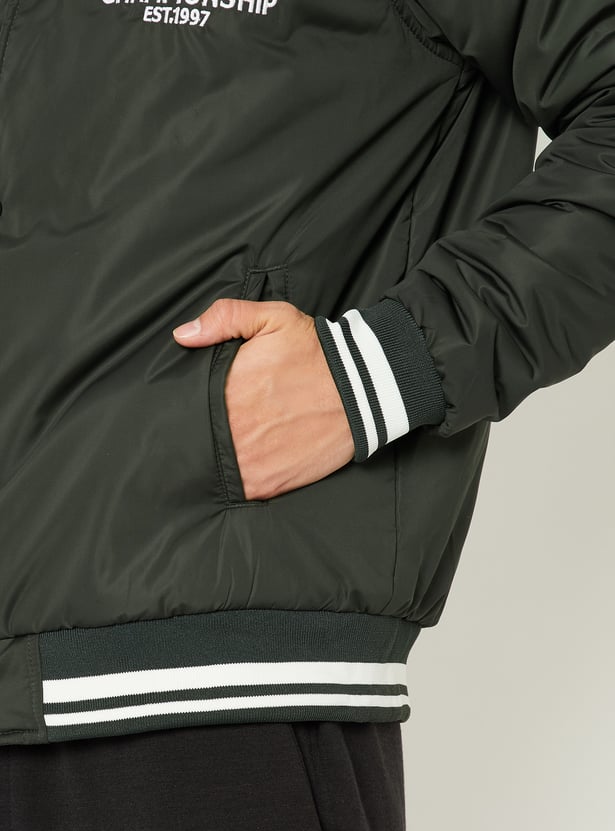 Men Embroidered Varsity Jacket