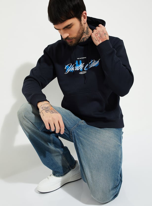 URB_N Men Printed Hooded Sweatshirt