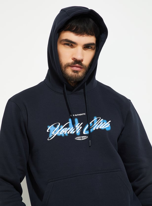 URB_N Men Printed Hooded Sweatshirt