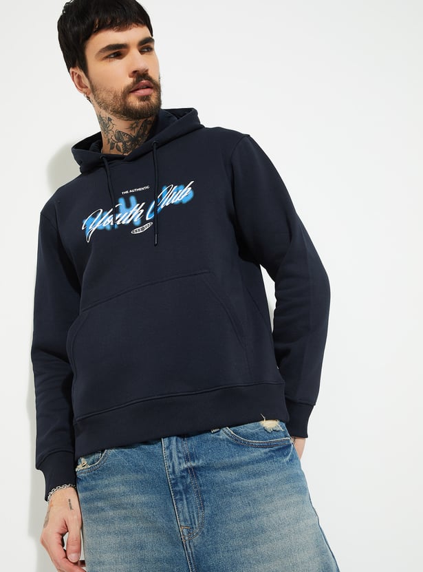 URB_N Men Printed Hooded Sweatshirt