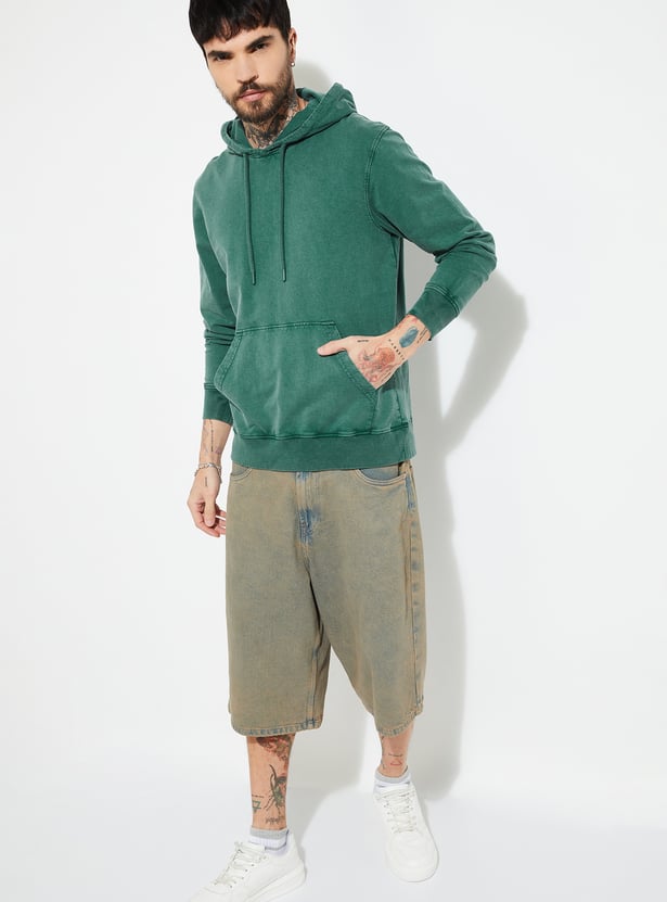 URB_N Men Solid Hooded Sweatshirt