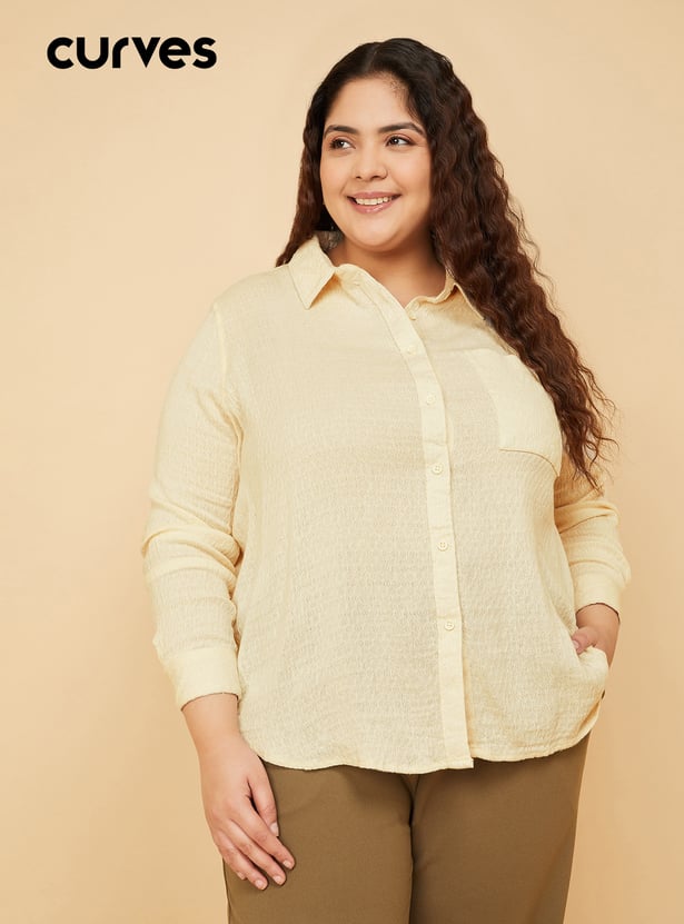 Women Textured Regular Fit Shirt