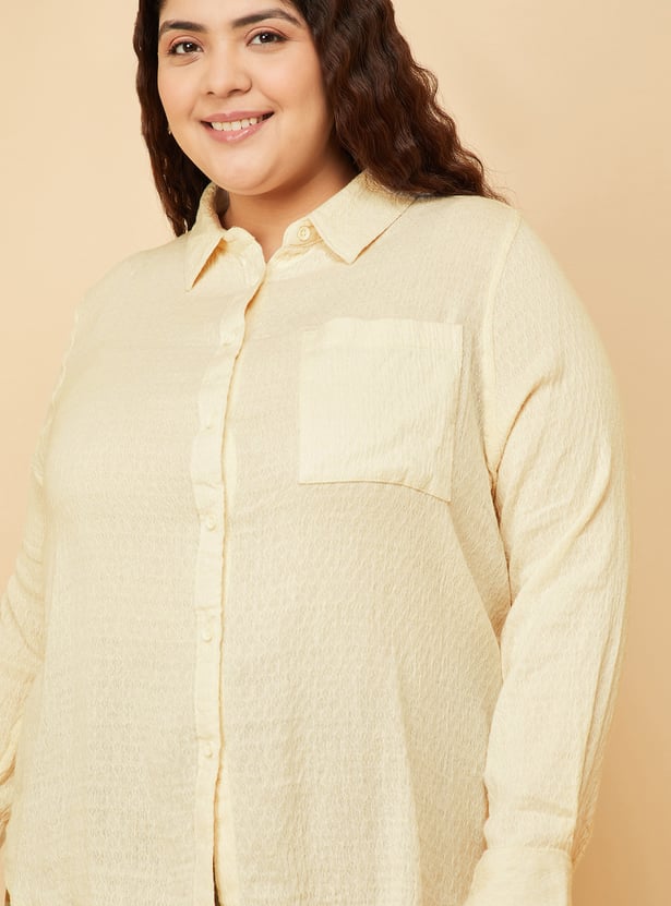 Women Textured Regular Fit Shirt