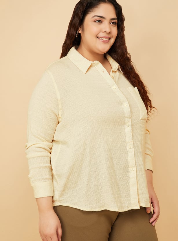 Women Textured Regular Fit Shirt