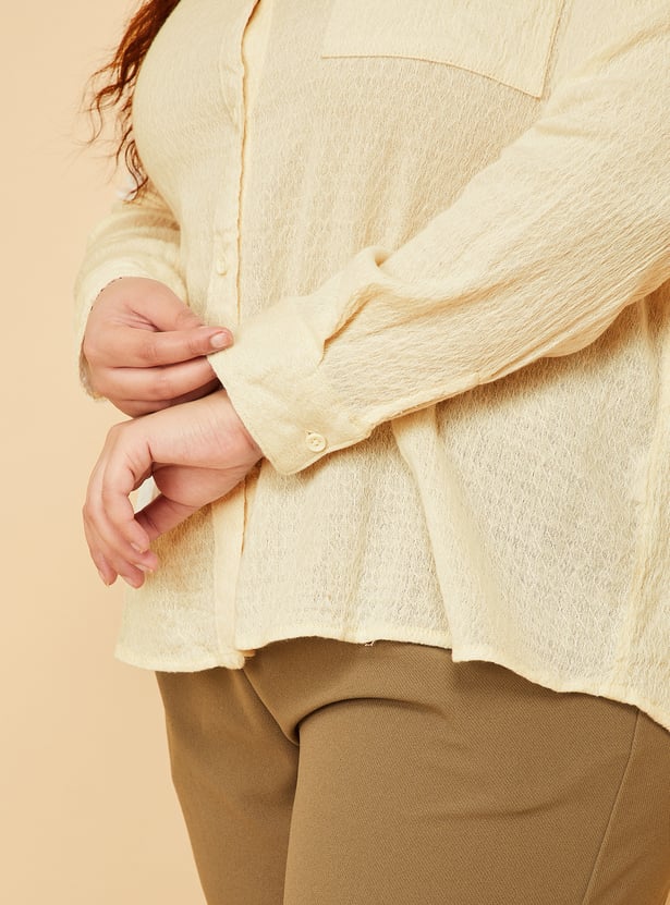 Women Textured Regular Fit Shirt